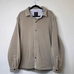 Copper & Oak Supply Co. Shirt Jacket XL Tan Stretch Snap-Front Fleece Lined